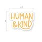 Human & Kind Tumbler Sticker